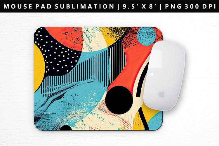 Retro Pop Art Mouse Pad Design | Mouse Pad Sublimation PNG example image 1