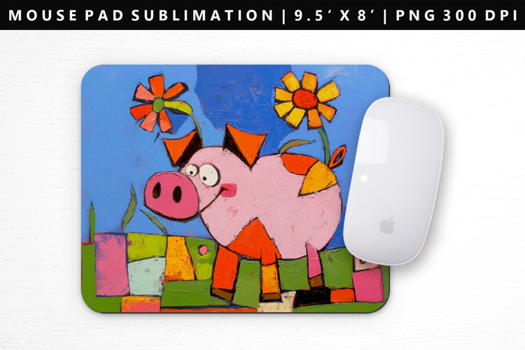 Pig Mouse Pad Design | Mouse Pad Sublimation PNG