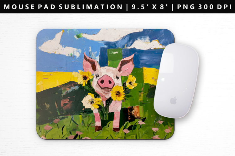 Pig Mouse Pad Design | Mouse Pad Sublimation PNG