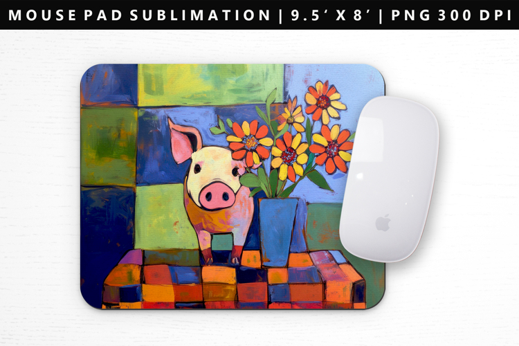 Pig Mouse Pad Design | Mouse Pad Sublimation PNG