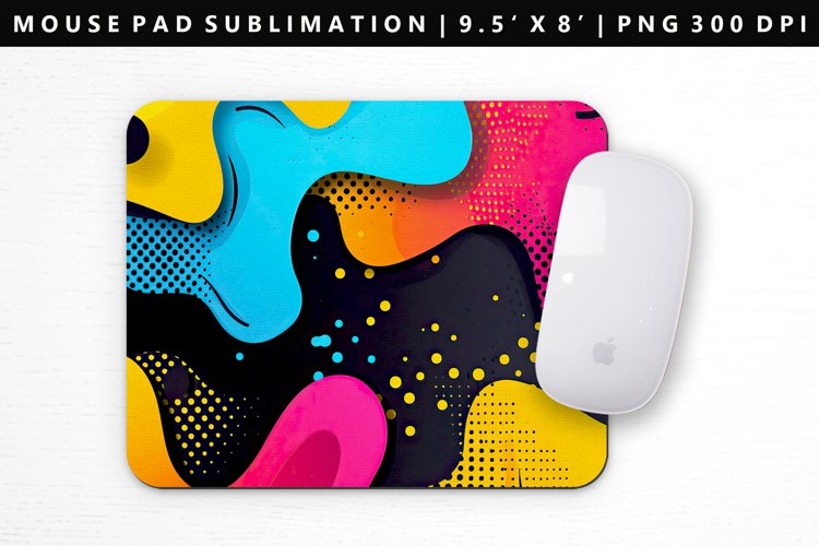 Retro Pop Art Mouse Pad Design | Mouse Pad Sublimation PNG example image 1