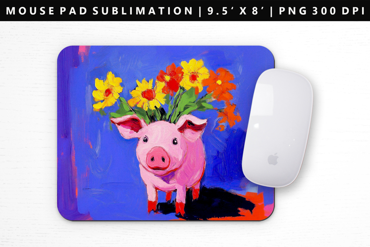 Pig Mouse Pad Design | Mouse Pad Sublimation PNG