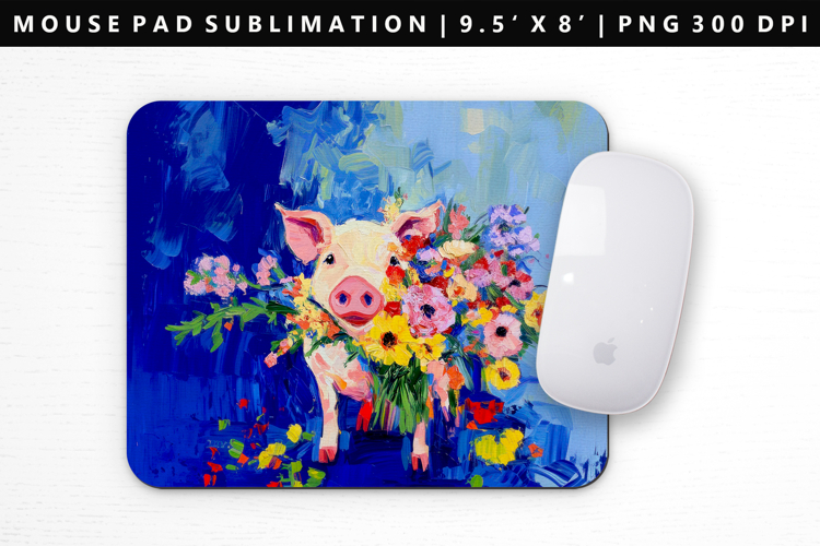 Pig Mouse Pad Design | Mouse Pad Sublimation PNG
