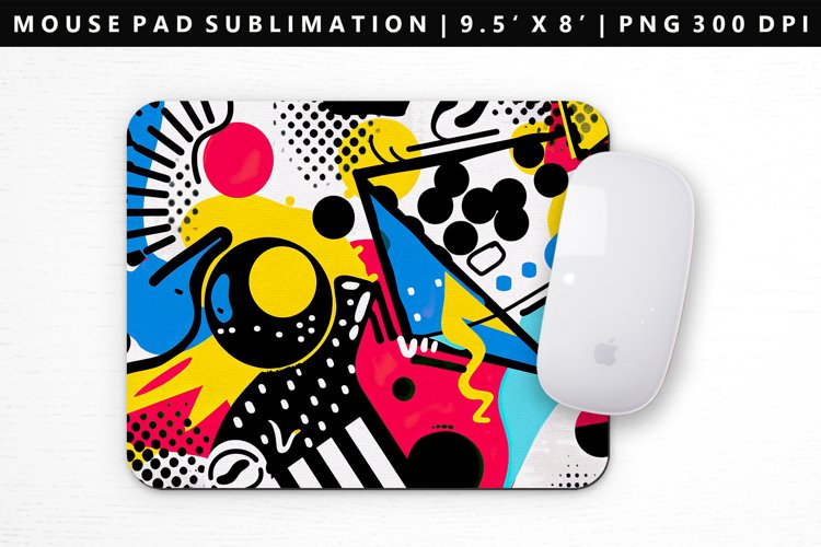Retro Pop Art Mouse Pad Design | Mouse Pad Sublimation PNG