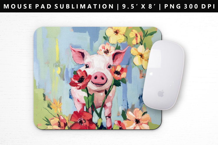 Pig Mouse Pad Design | Mouse Pad Sublimation PNG