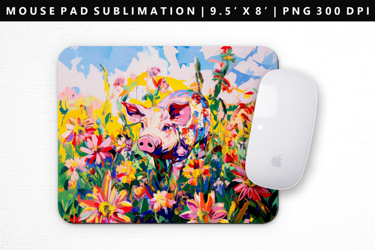Pig Mouse Pad Design | Mouse Pad Sublimation PNG
