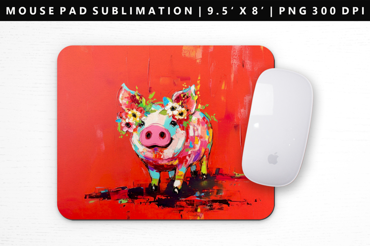 Pig Mouse Pad Design | Mouse Pad Sublimation PNG