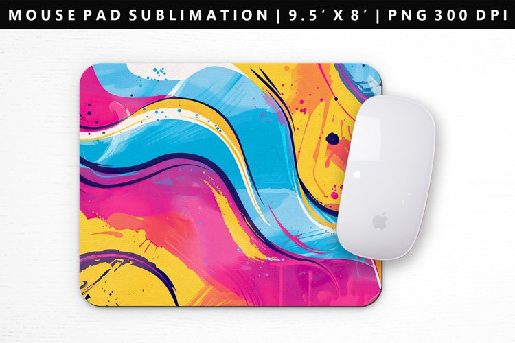 Retro Pop Art Mouse Pad Design | Mouse Pad Sublimation PNG example image 1