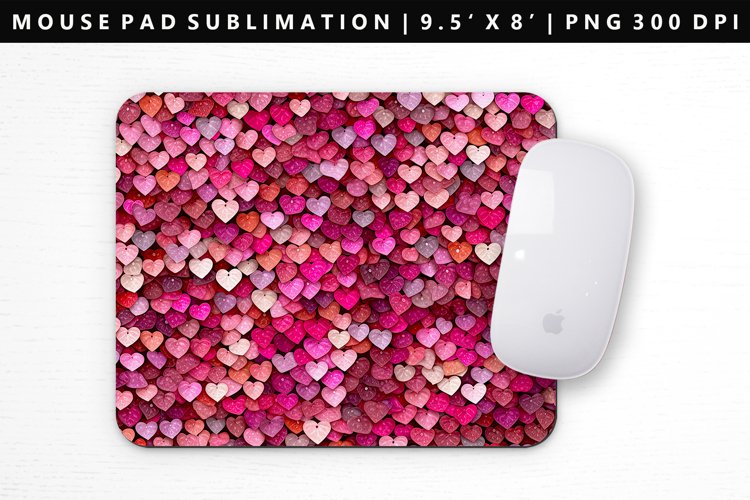 Heart Mouse Pad Design | Mouse Pad Sublimation PNG example image 1
