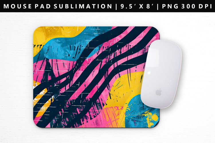 Retro Pop Art Mouse Pad Design | Mouse Pad Sublimation PNG example image 1