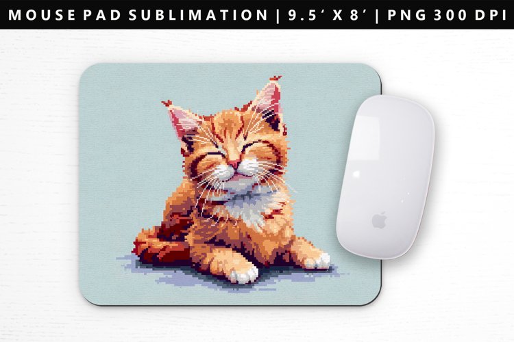 Funny Cat Mouse Pad Design | Mouse Pad Sublimation PNG