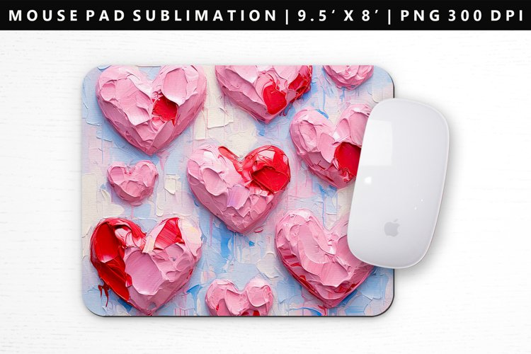 Heart Mouse Pad Design | Mouse Pad Sublimation PNG example image 1