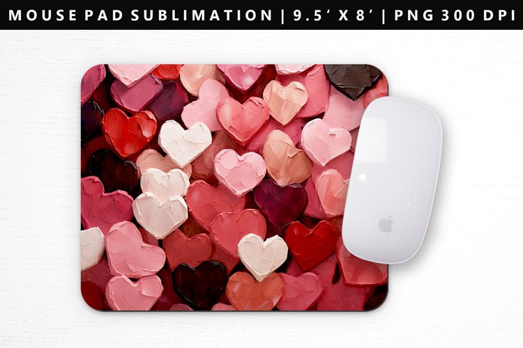 Heart Mouse Pad Design | Mouse Pad Sublimation PNG example image 1