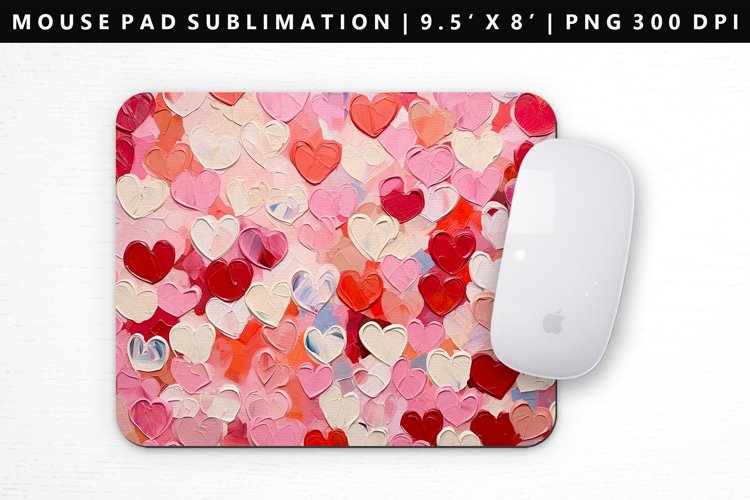 Heart Mouse Pad Design | Mouse Pad Sublimation PNG example image 1