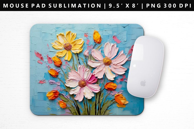 Flower Mouse Pad Design | Mouse Pad Sublimation PNG