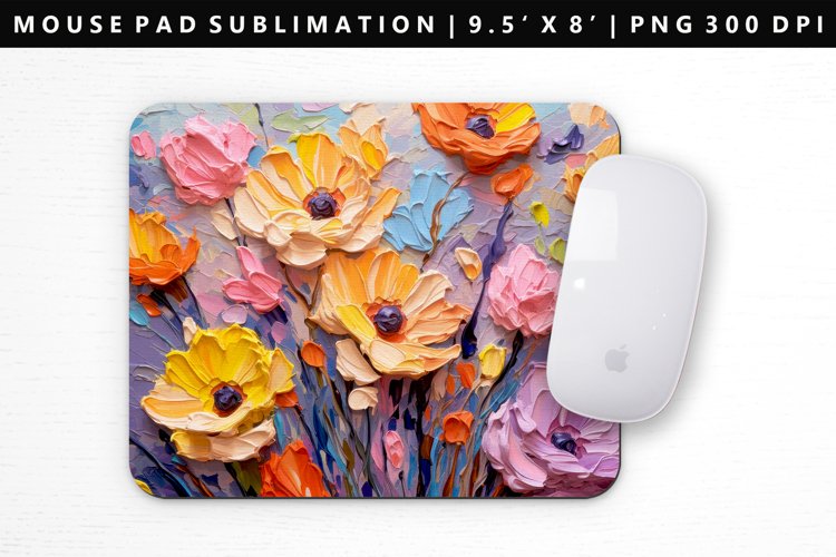 Flower Mouse Pad Design | Mouse Pad Sublimation PNG