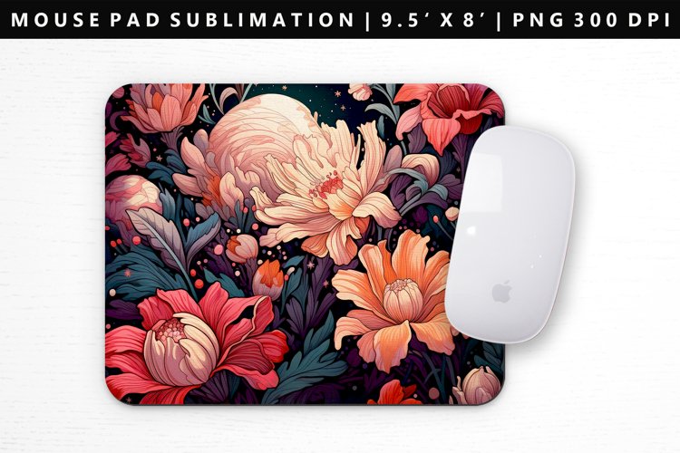 Flower Mouse Pad Design | Mouse Pad Sublimation PNG example image 1