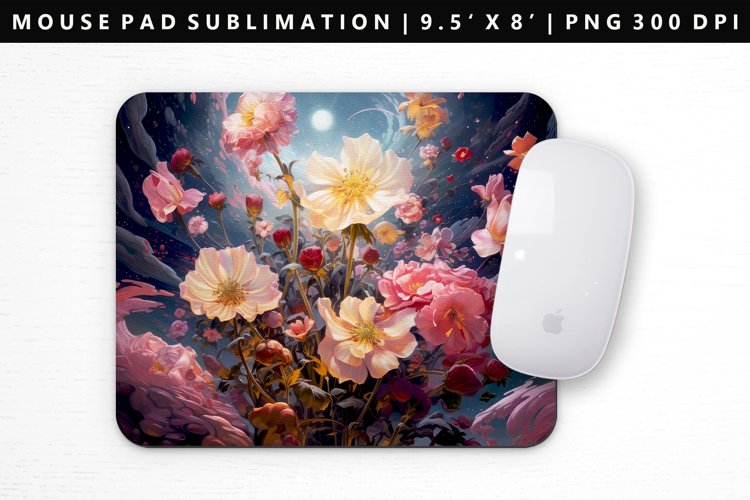 Flower Mouse Pad Design | Mouse Pad Sublimation PNG example image 1