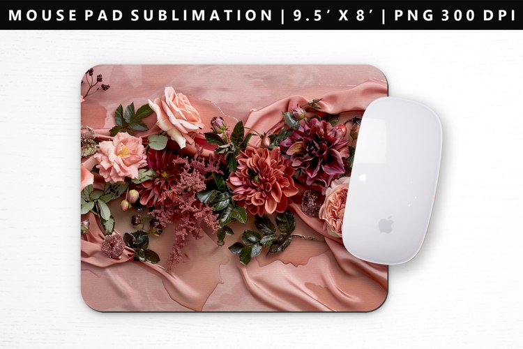 Flower Mouse Pad Design | Mouse Pad Sublimation PNG