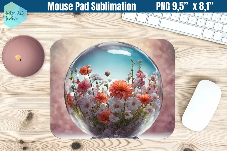 Mouse Pad Sublimation | 3D flowers