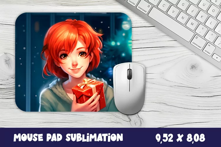Mouse pad, sublimation, mouse pad design girl with gift