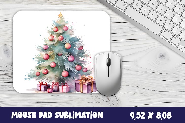 Tree christmas mouse pad / sublimation example image 1