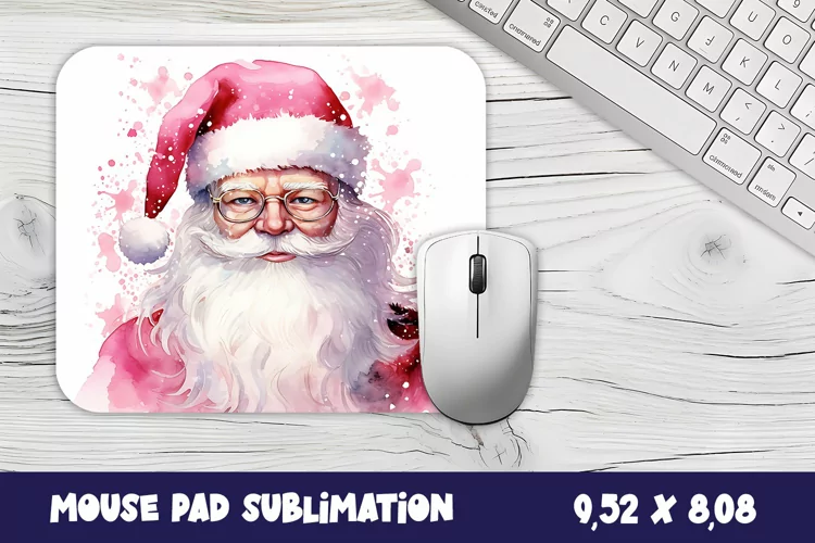 Watercolor Santa Claus MousePad | Christmas Mouse