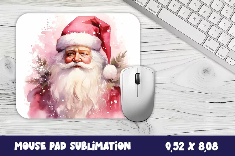Watercolor Santa Claus MousePad | Christmas Mouse