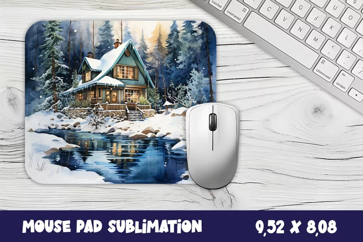 Christmas mouse pad winter/village sublimation