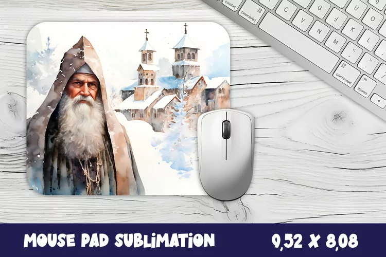 Holy Christmas mouse pad winter/village