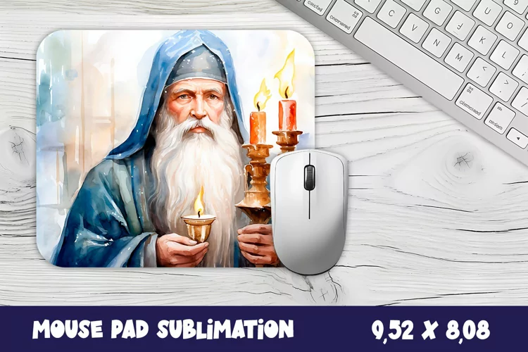 Holy Christmas mouse pad winter/village