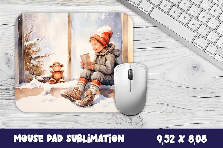 Merry Christmas mouse pad winter/village example image 1
