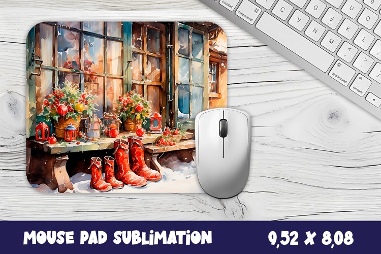 Merry Christmas mouse pad winter/village