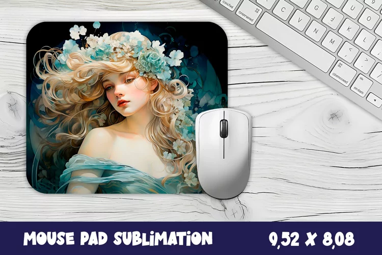 Mouse pad design | Vintage girl Astrology Sublimation
