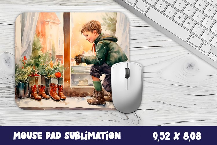 Merry Christmas mouse pad winter/village example image 1