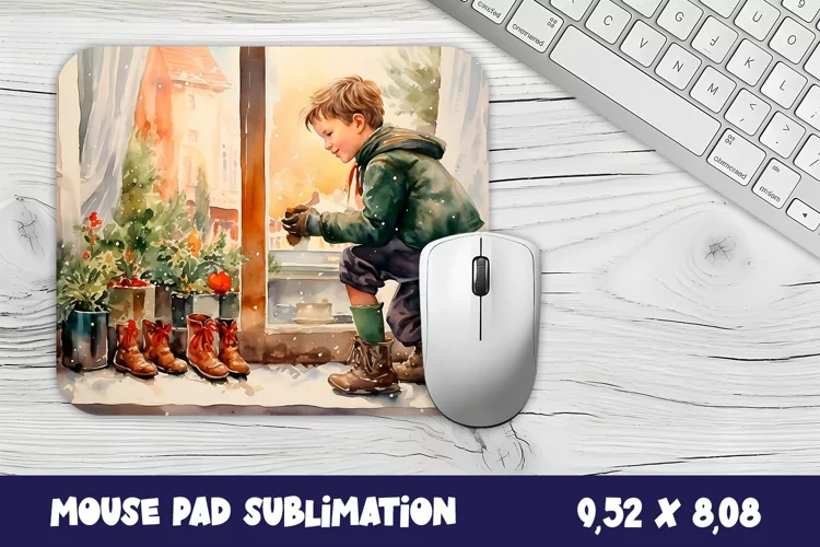 Merry Christmas mouse pad winter/village