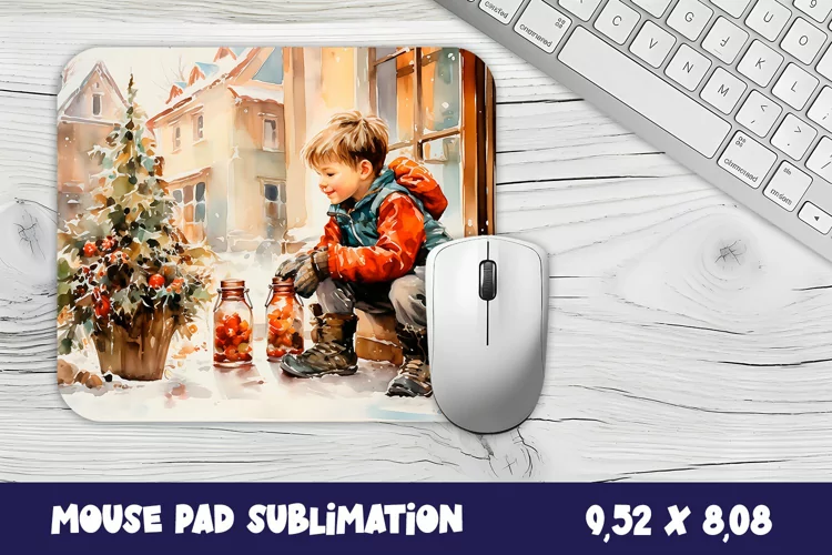 Merry Christmas mouse pad winter/village