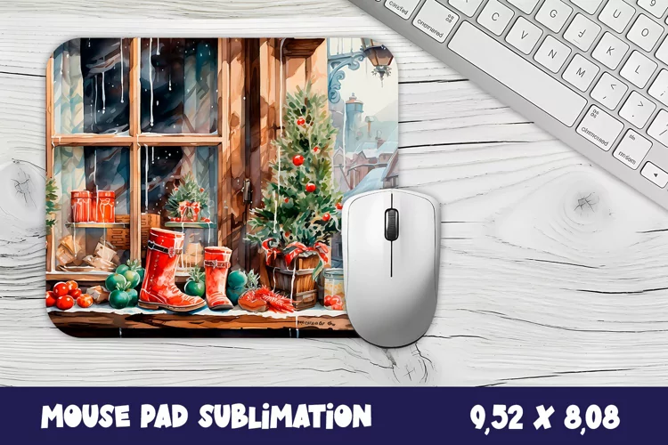 Merry Christmas mouse pad winter/village