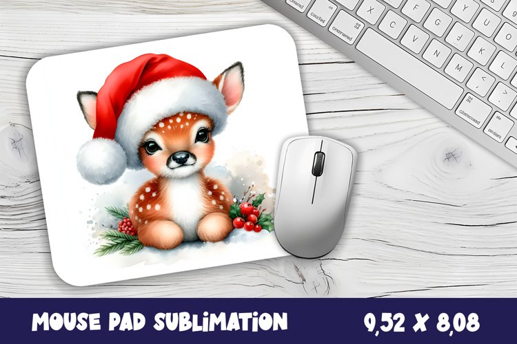 Cute deer Mouse Pad. Winter deer Mouse Pad Sublimation