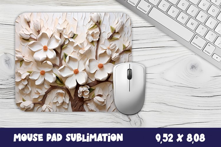 Flowers Mouse Pad Sublimation. 3D Flowers Mouse Pad