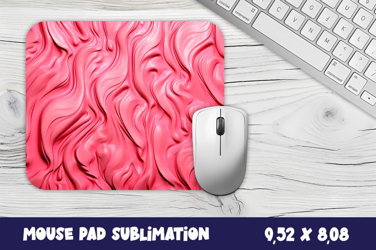 Embossed Pink Leather 3d Mouse Pad Sublimation. example image 1