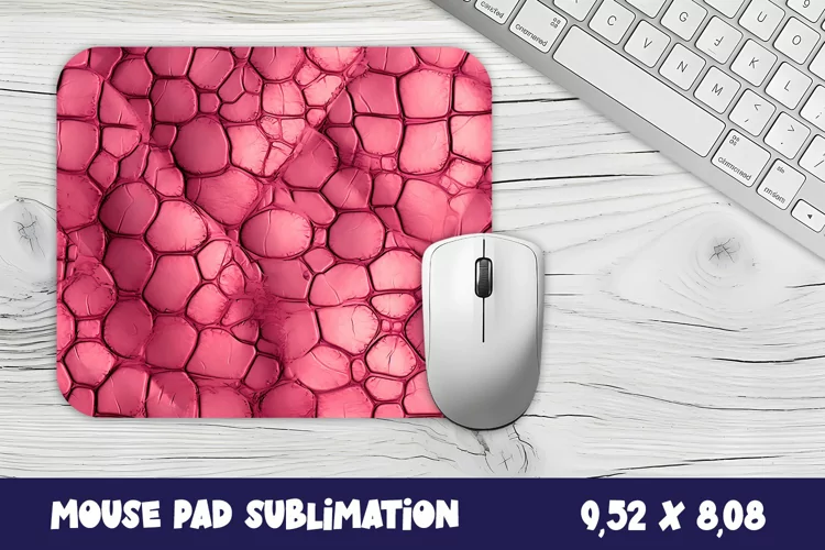Embossed Pink Leather 3d Mouse Pad Sublimation.