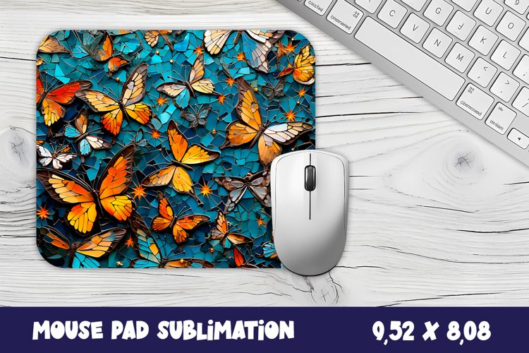 3d Butterflies Mouse Pad Sublimation. 3D Flowers Mouse Pad