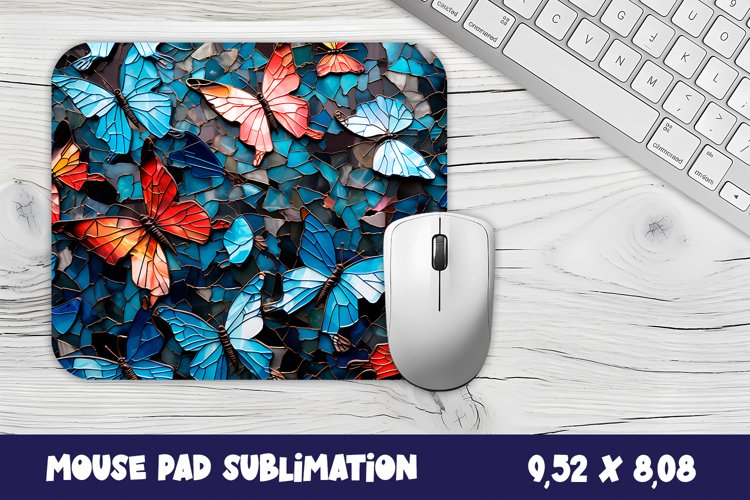 3d Butterflies Mouse Pad Sublimation. 3D Flowers Mouse Pad