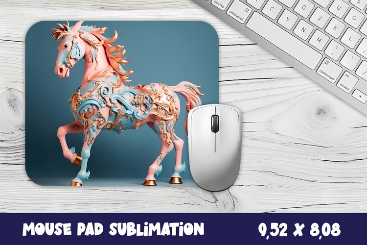 3d Horse Mouse Pad Sublimation. 3D Horse Mouse Pad