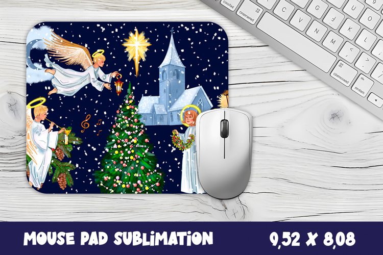 Christmas night Mouse Pad Sublimation. Christmas night Mouse