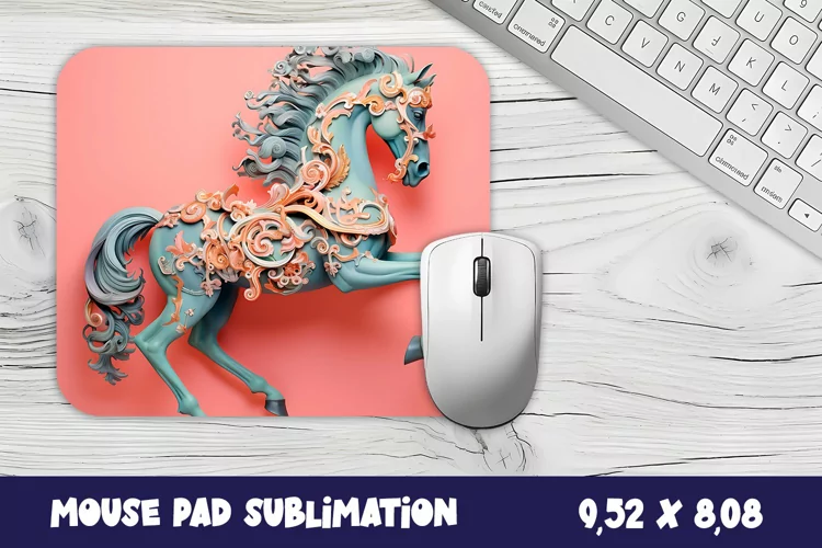 3d Horse Mouse Pad Sublimation. 3D Horse Mouse Pad