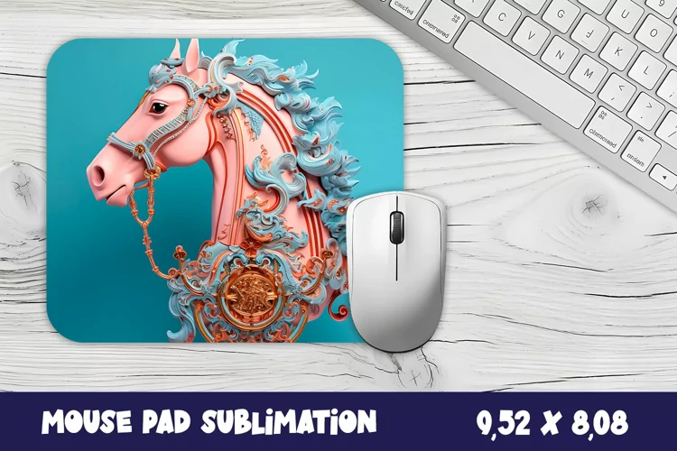 3d Horse Mouse Pad Sublimation. 3D Horse Mouse Pad