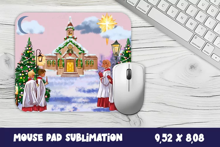 Christmas night Mouse Pad Sublimation. Christmas night Mouse