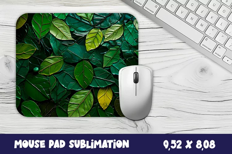 Green leaves 3d Mouse Pad Sublimation. Leaves Mouse Pad